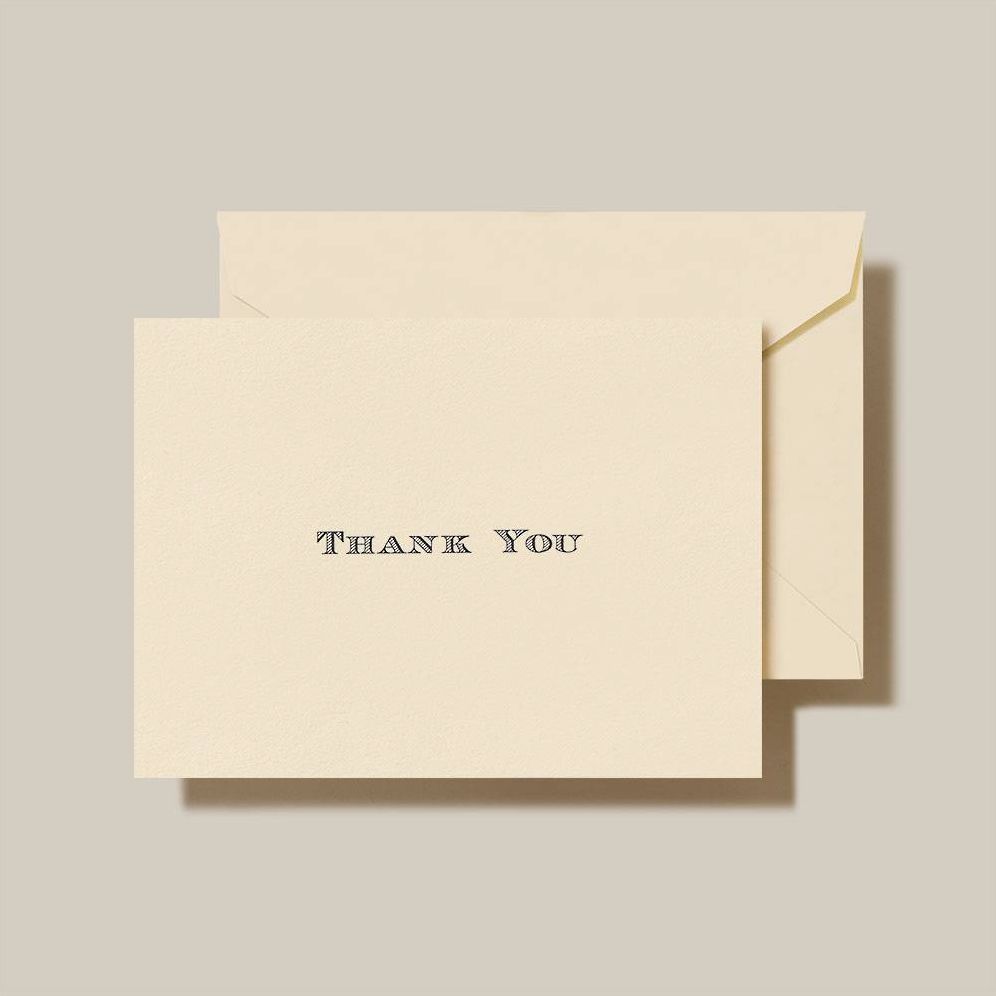 Engraved Black Thank You Card Set