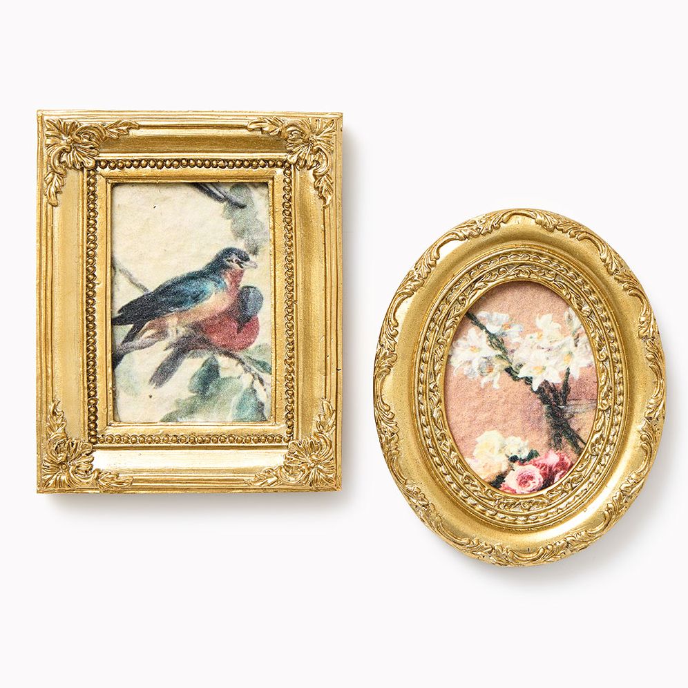 Gold Framed Art Magnets, Set of 2