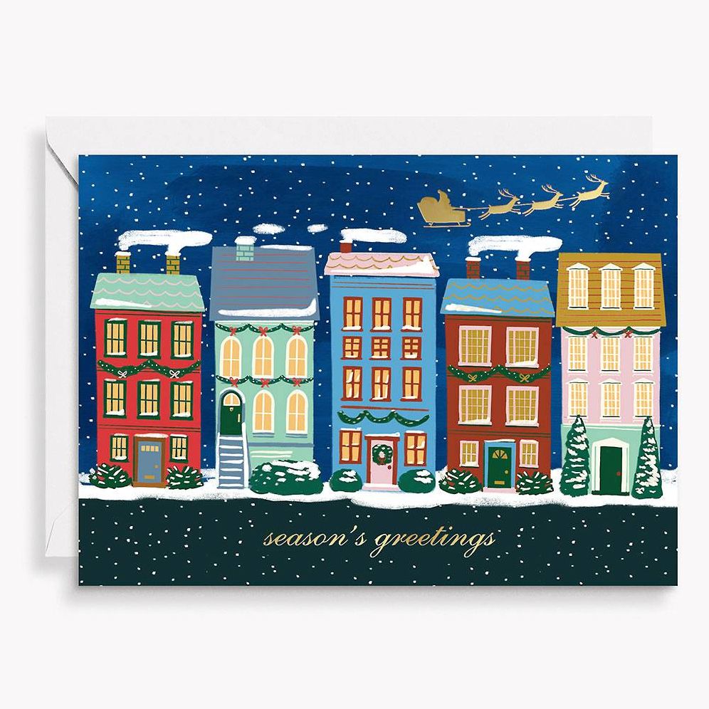 Christmas Holiday Houses Stationery Set