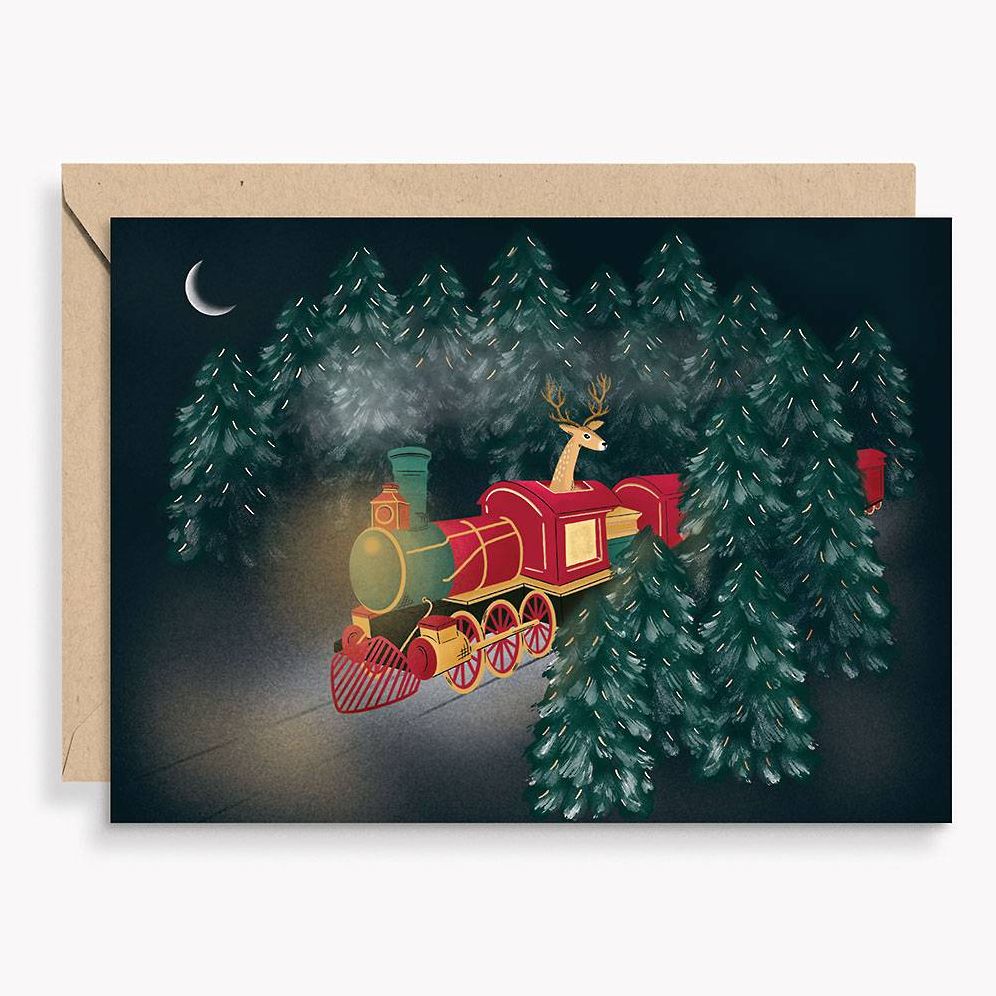 Critter Train Holiday Card