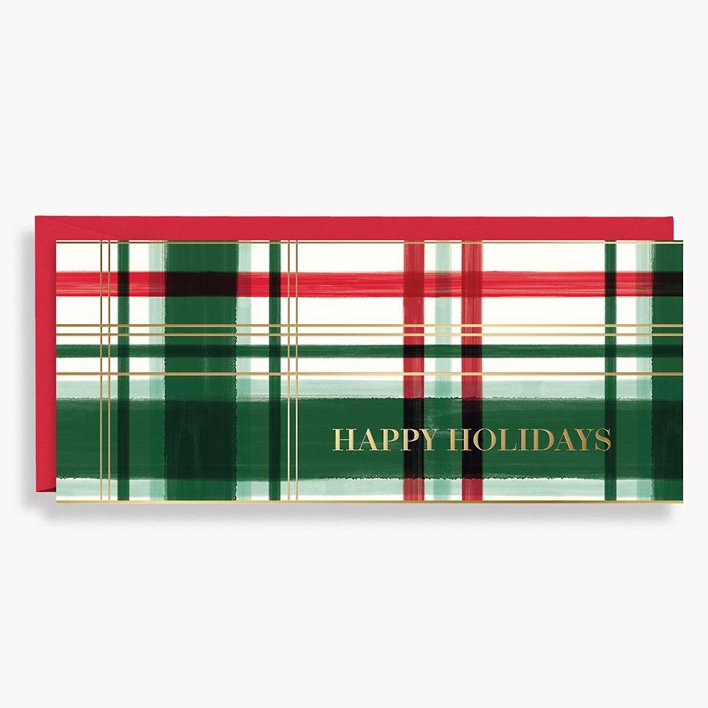 Plaid Happy Holidays Card