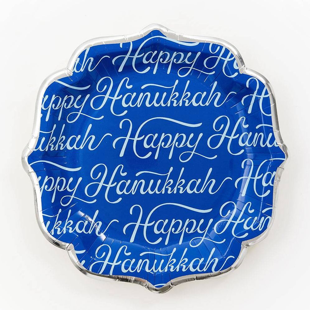 Hanukkah Script Fancy Large Plate S/10