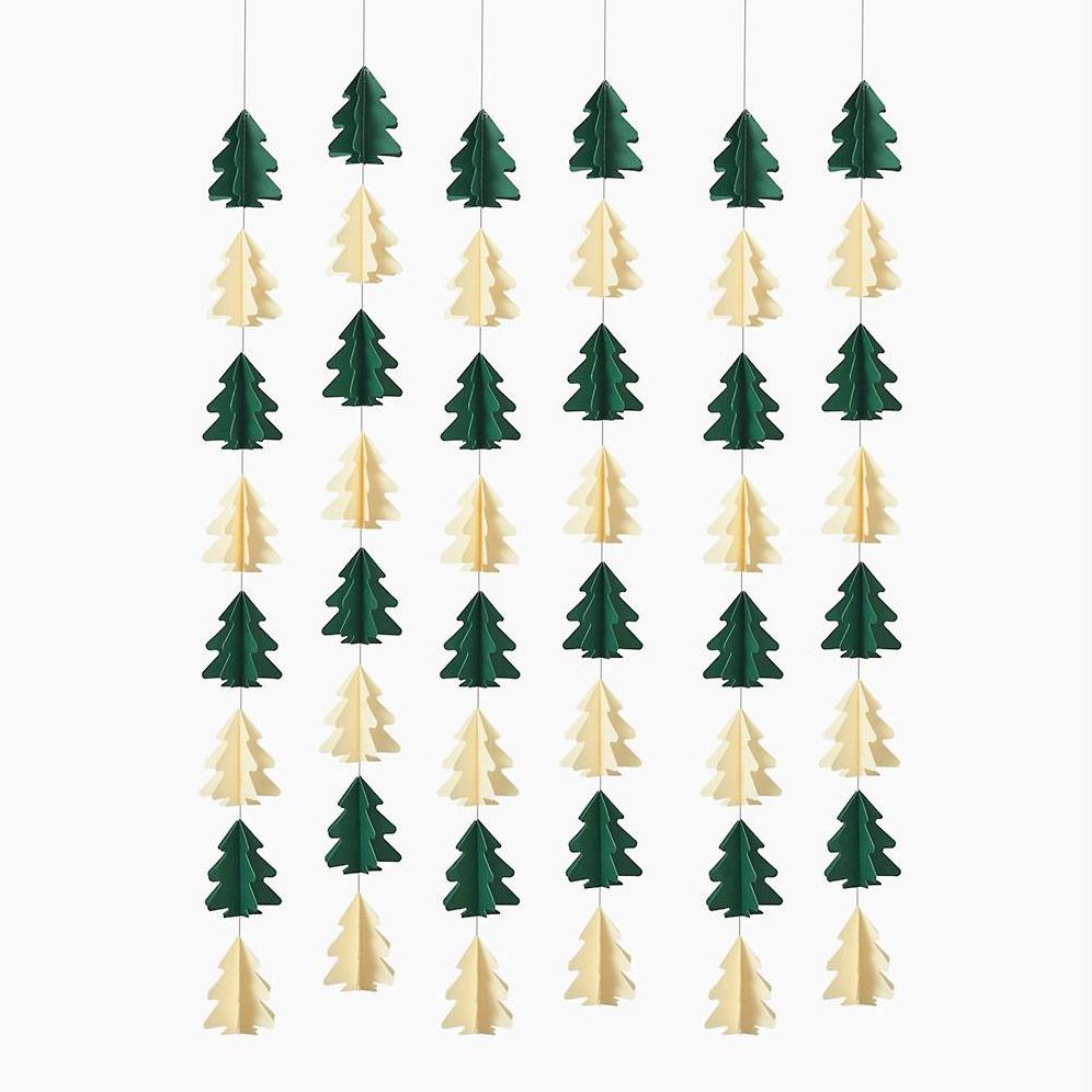 Green and White Tree Wall Decor