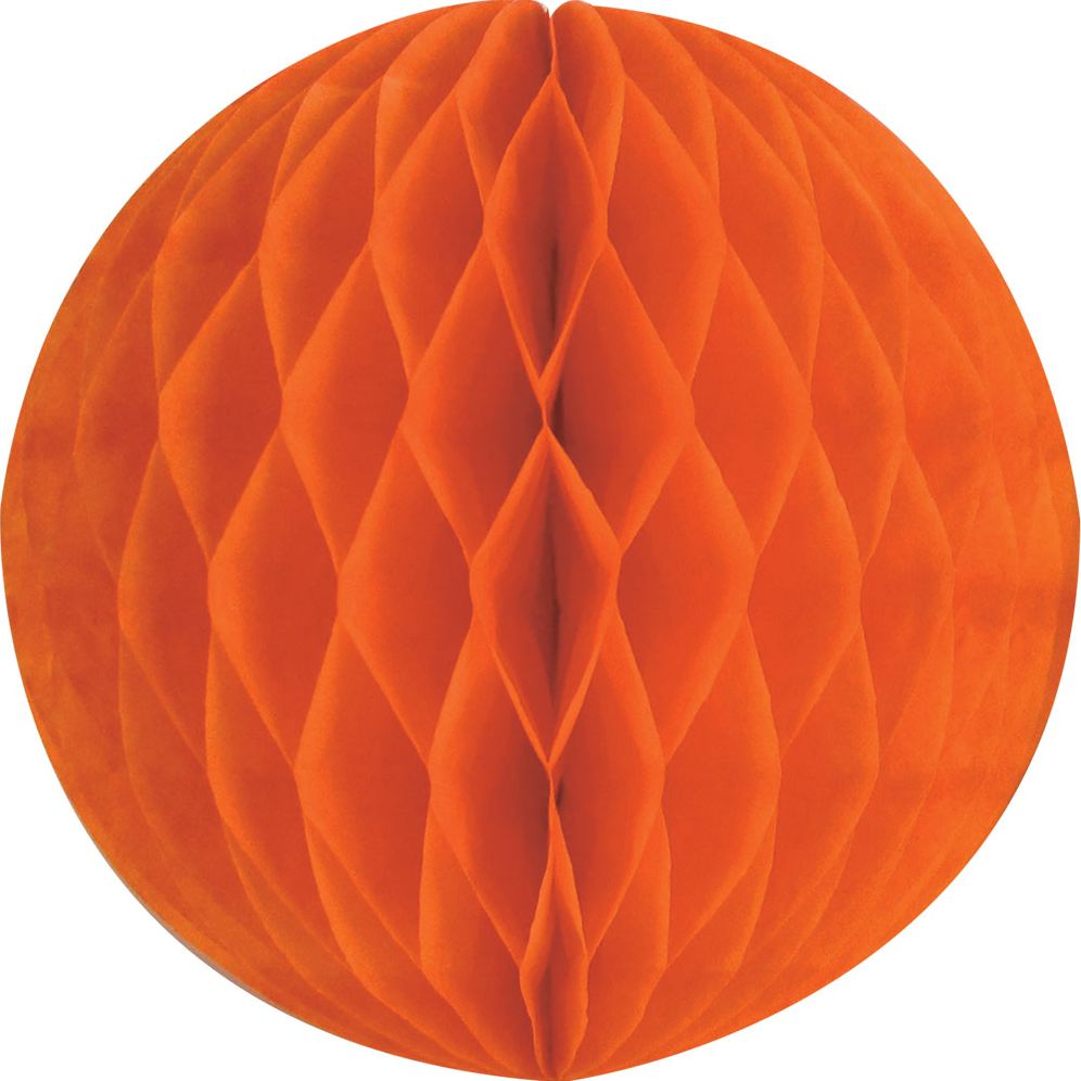 Orange Lrg Paper Honeycomb Sphere
