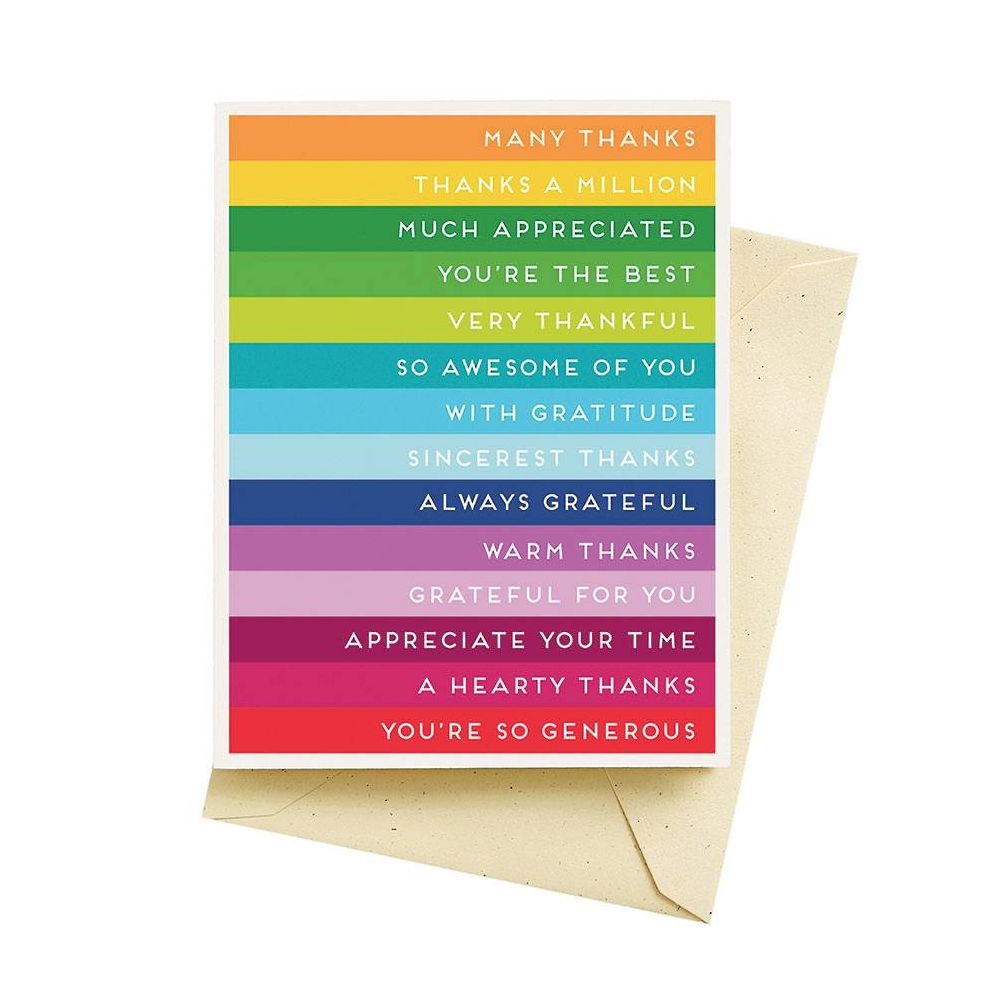 Rainbow Many Thanks Card