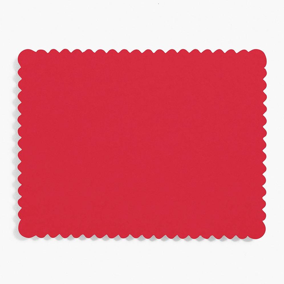 Red A2 Scallop Note Cards