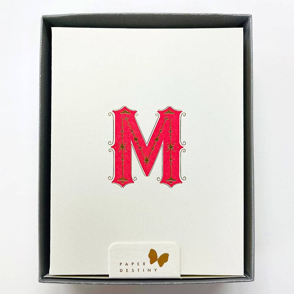 Monogram Letterpress M Stationery Set
