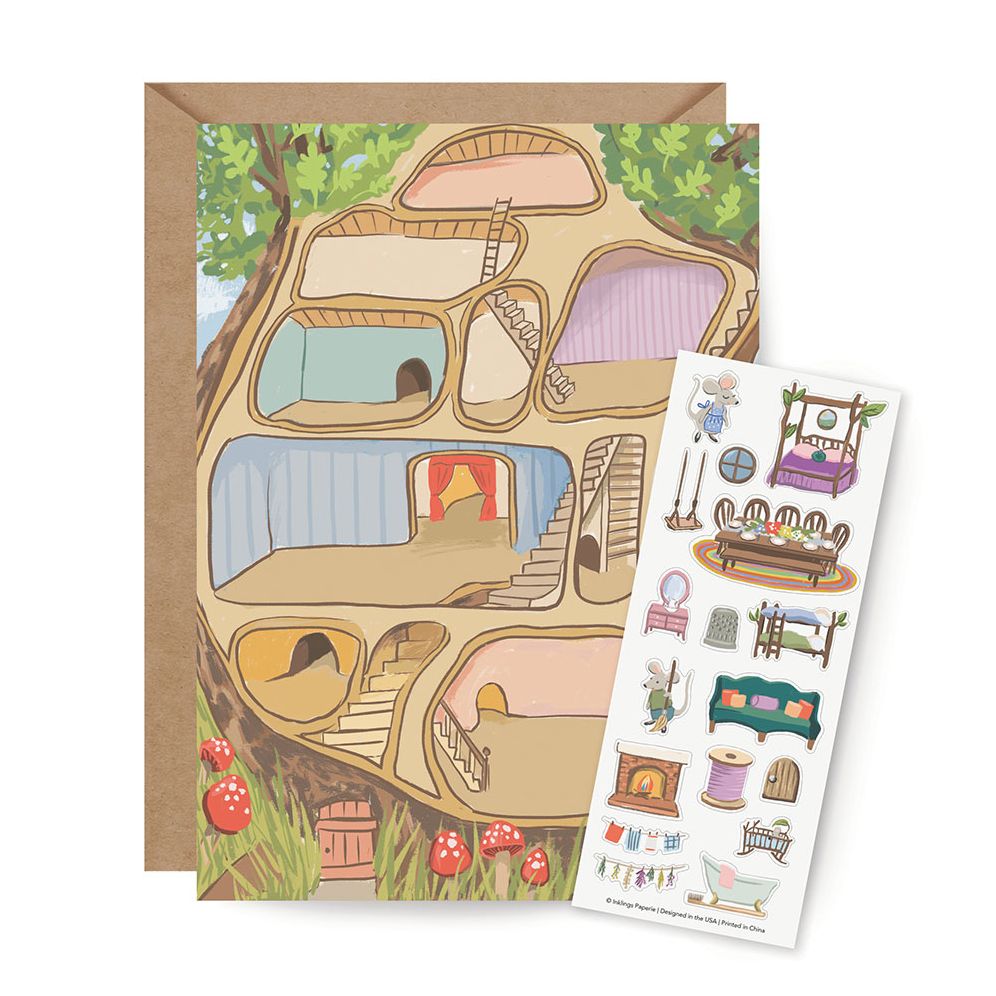 Mouse House Sticker Card