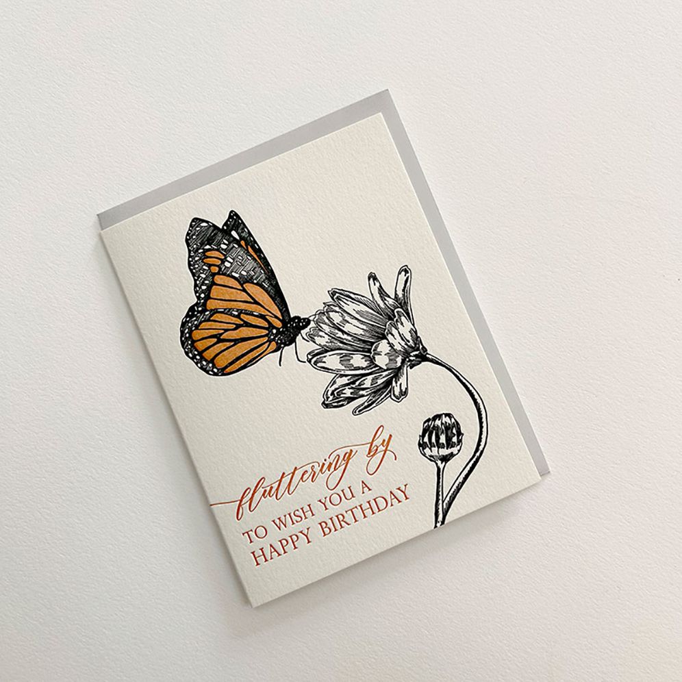 Fluttering By Birthday Card