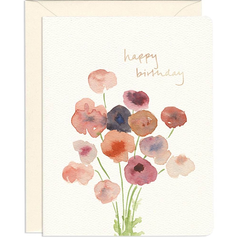Poppy Bouquet Birthday Card
