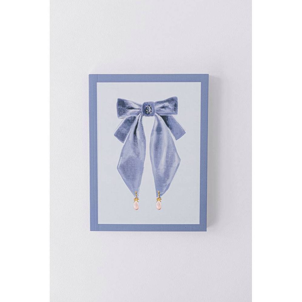 Antique Bows Softcover Notebook - Blue