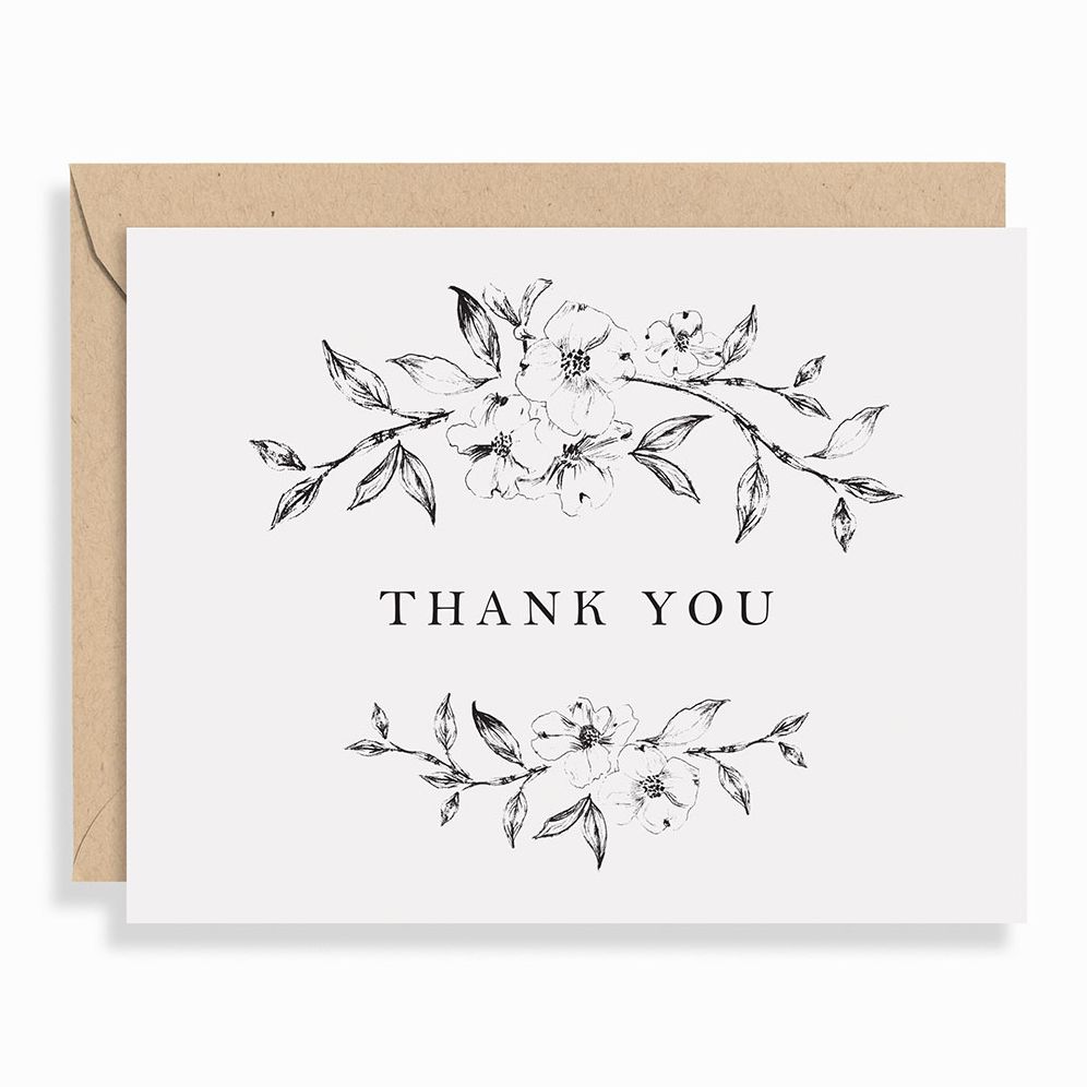 Dogwood Blossom Letterpress Thank You Letterpress Card