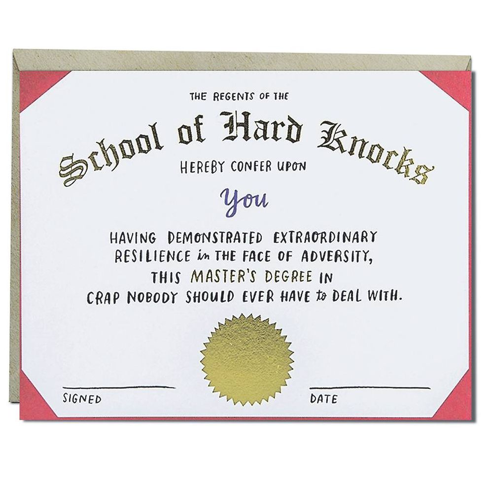 Hard Knocks Foil Greeting Card
