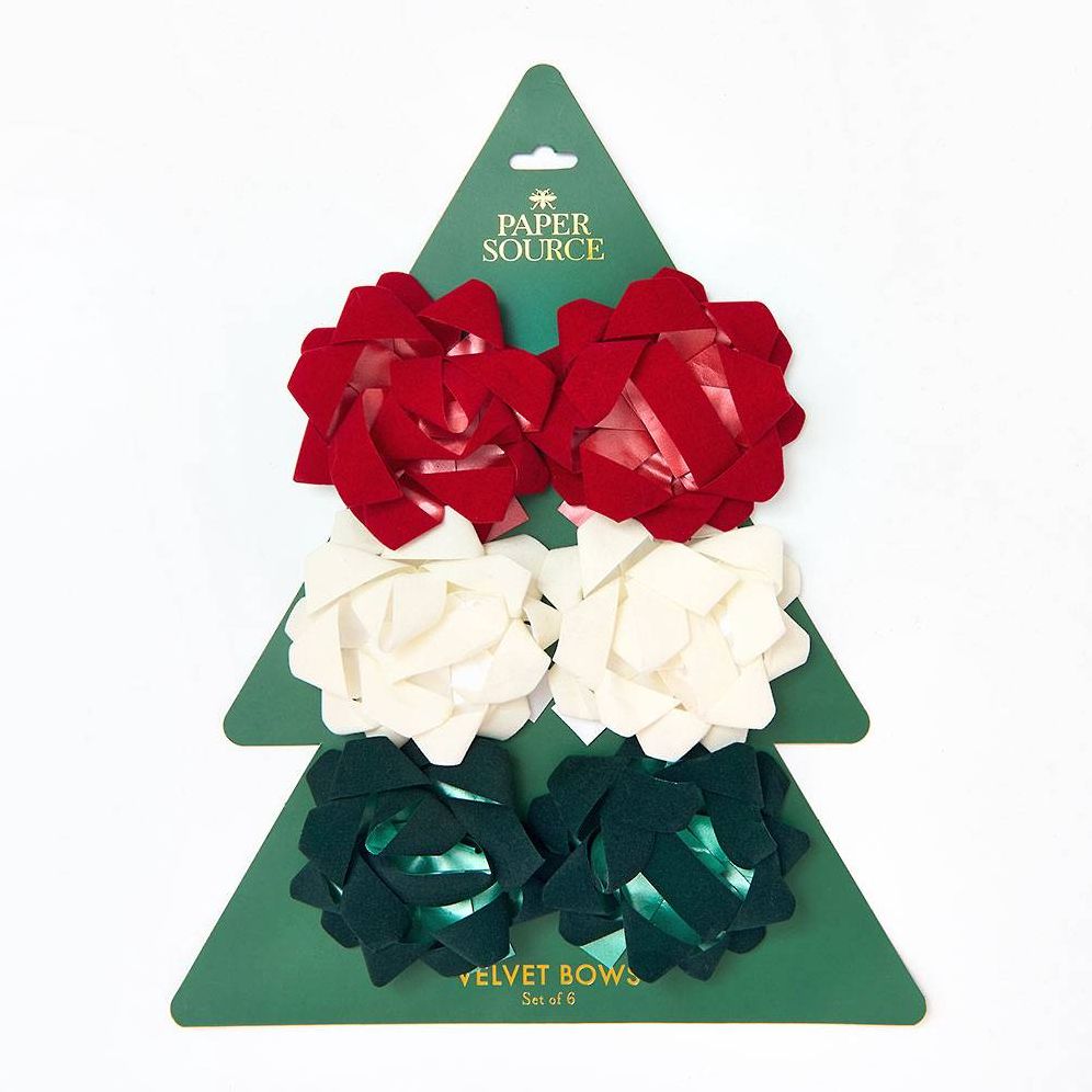 Velvet Bows 4" S/6