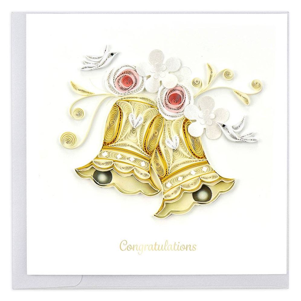 Quilling Wedding Bells Greeting Card