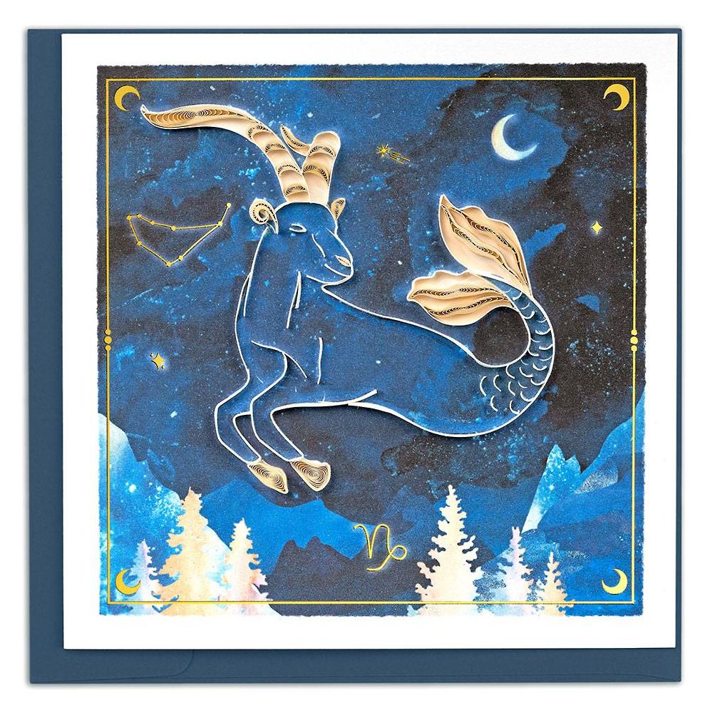 Quilled Zodiac Collection - Capricorn Greeting Card