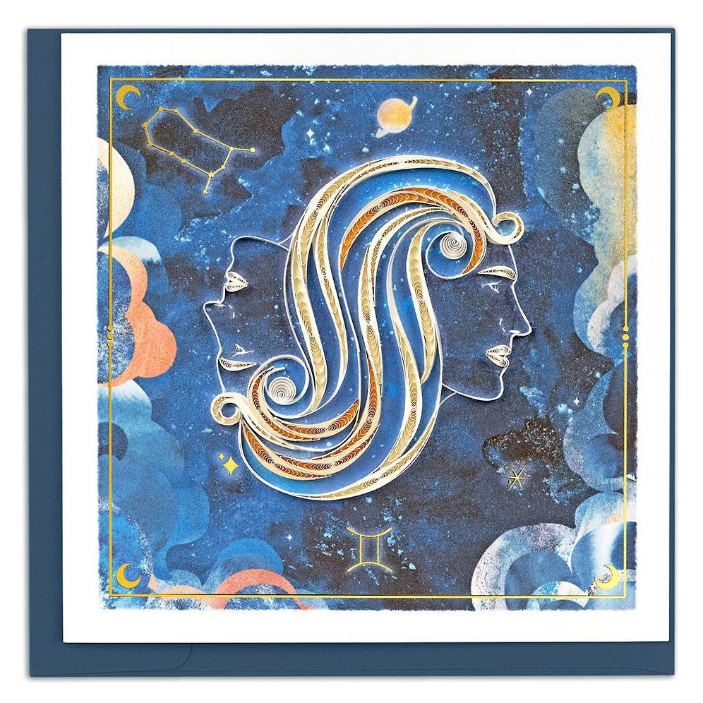 Quilled Zodiac Collection - Gemini Greeting Card
