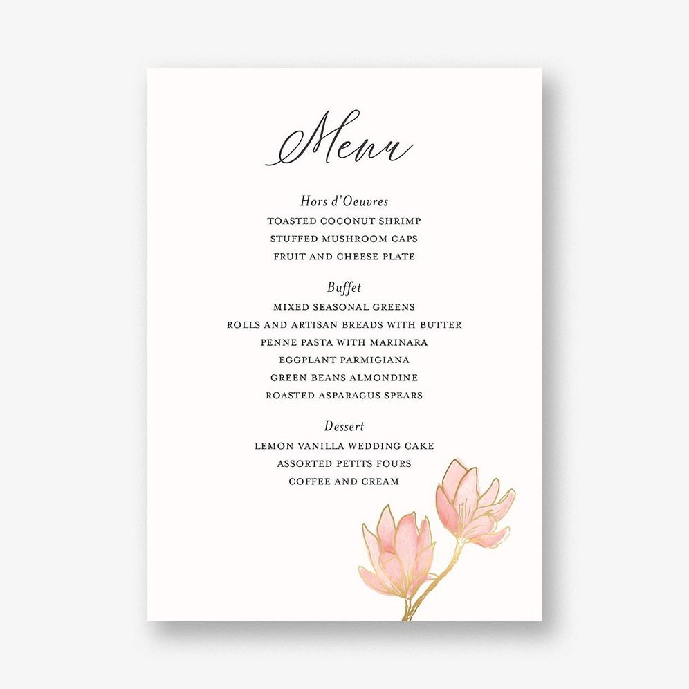 Painted Magnolia Menu