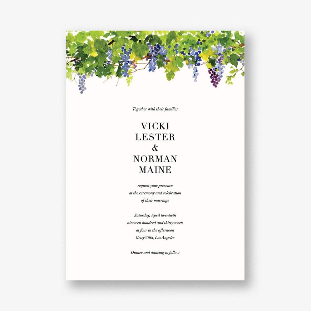 Napa Wedding Invitation