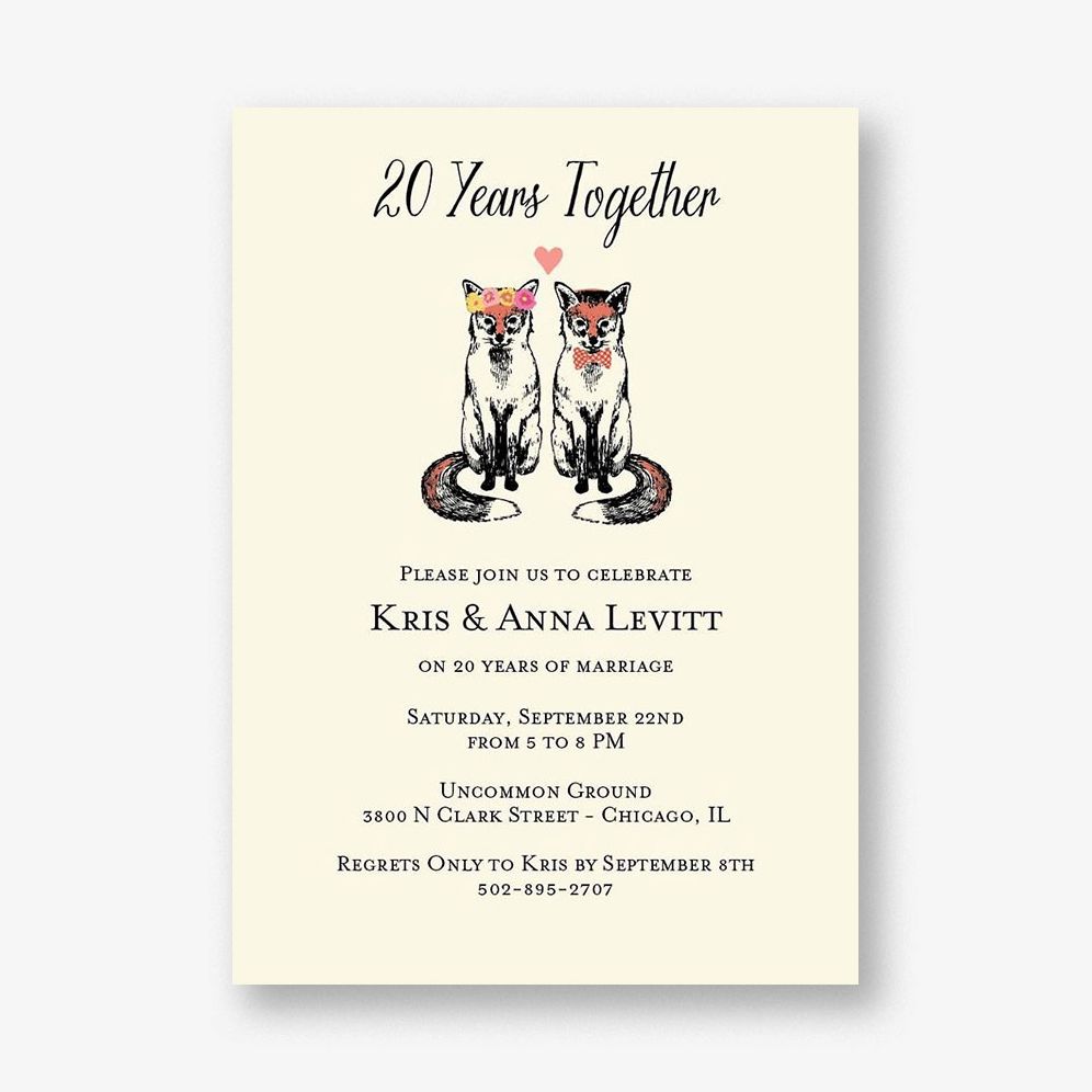 Mr. & Mrs. Fox Anniversary Party Invitation