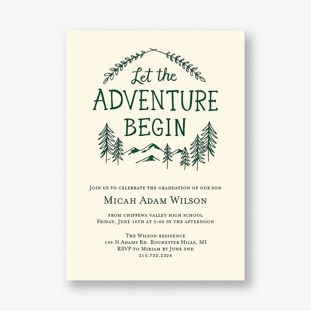 Let the Adventure Begin Graduation Invitation