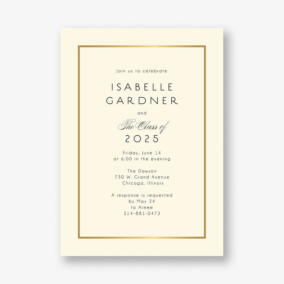 Thin Line Graduation Party Invitation