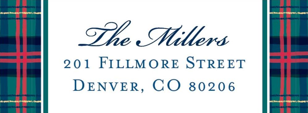 Plaid Return Address Labels