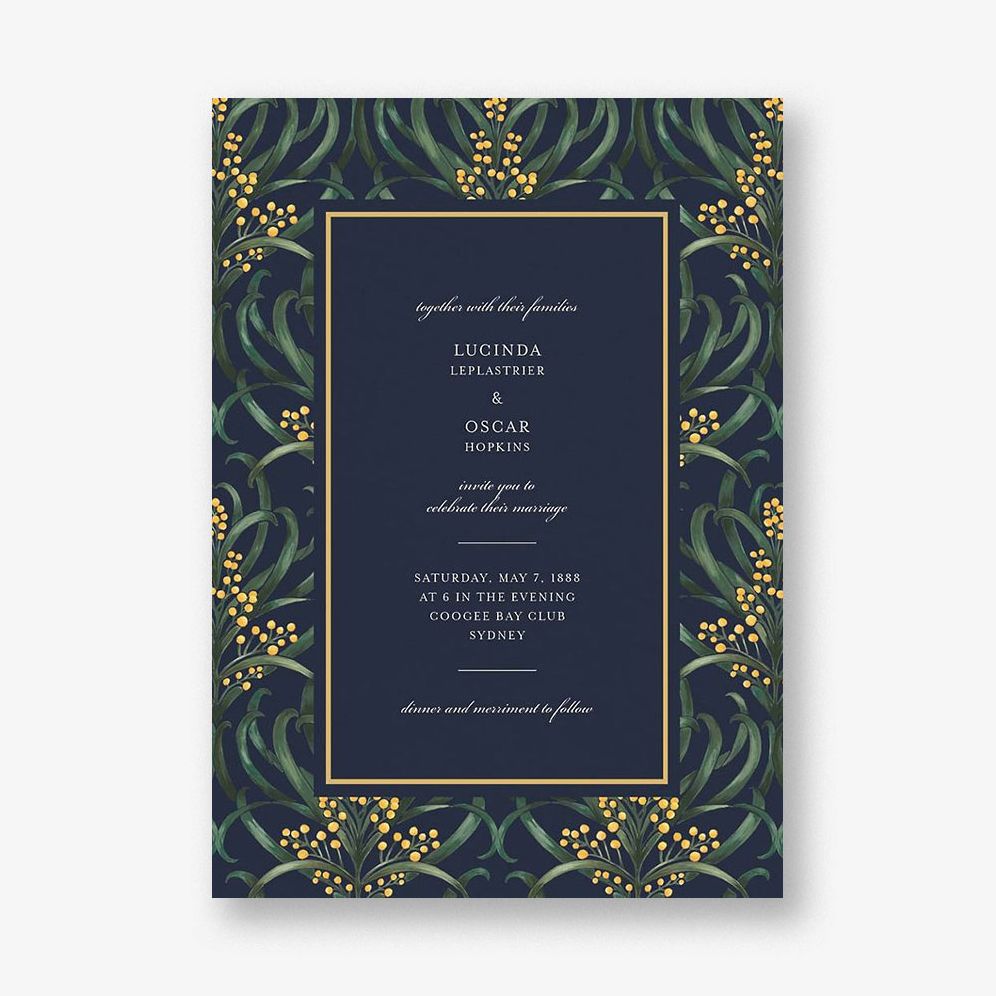 Flowering Mimosa Wedding Invitation