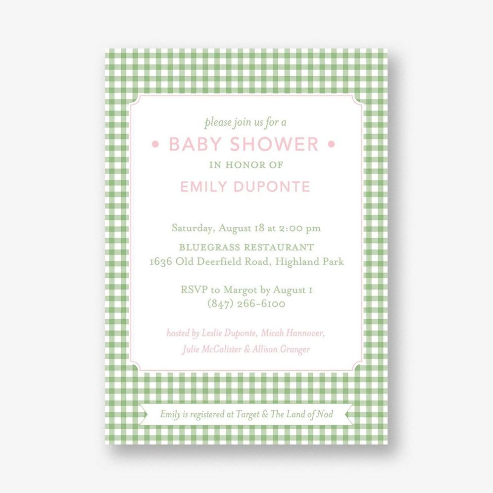 Gingham Baby Shower Invitation