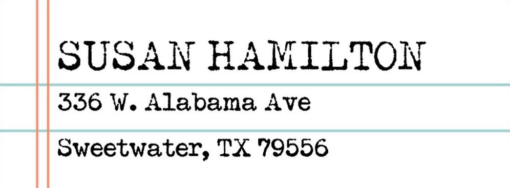 Lined Paper Return Address Label