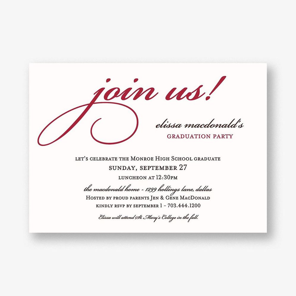 Join Us Graduation Party Invitation
