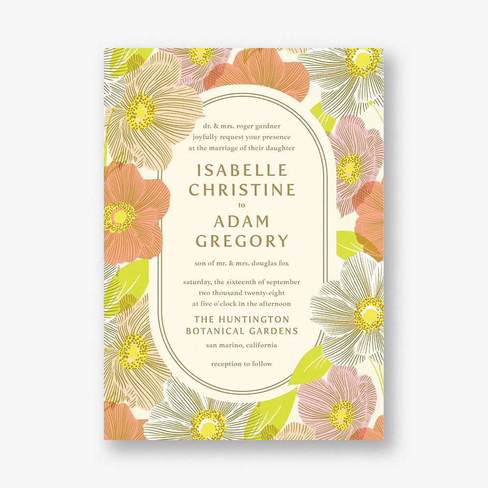 Anemone Poppy Wedding Invitation