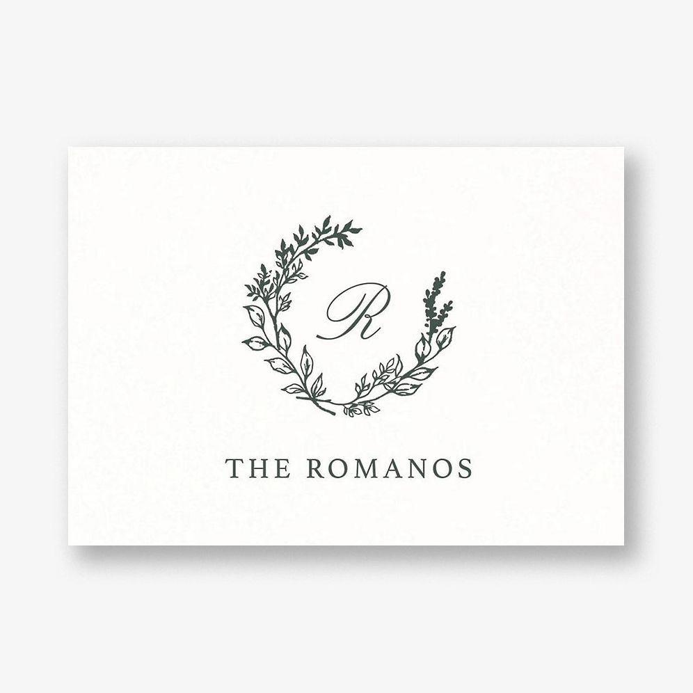 Botanical Wreath Monogram Stationery