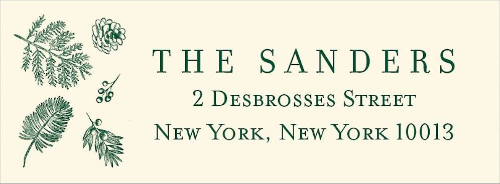 Delicate Greenery Holiday Return Address Label