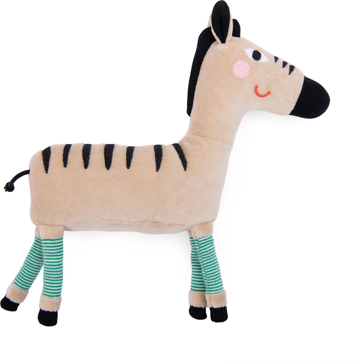 Les Toupitis Zebra Plush Toy Rattle