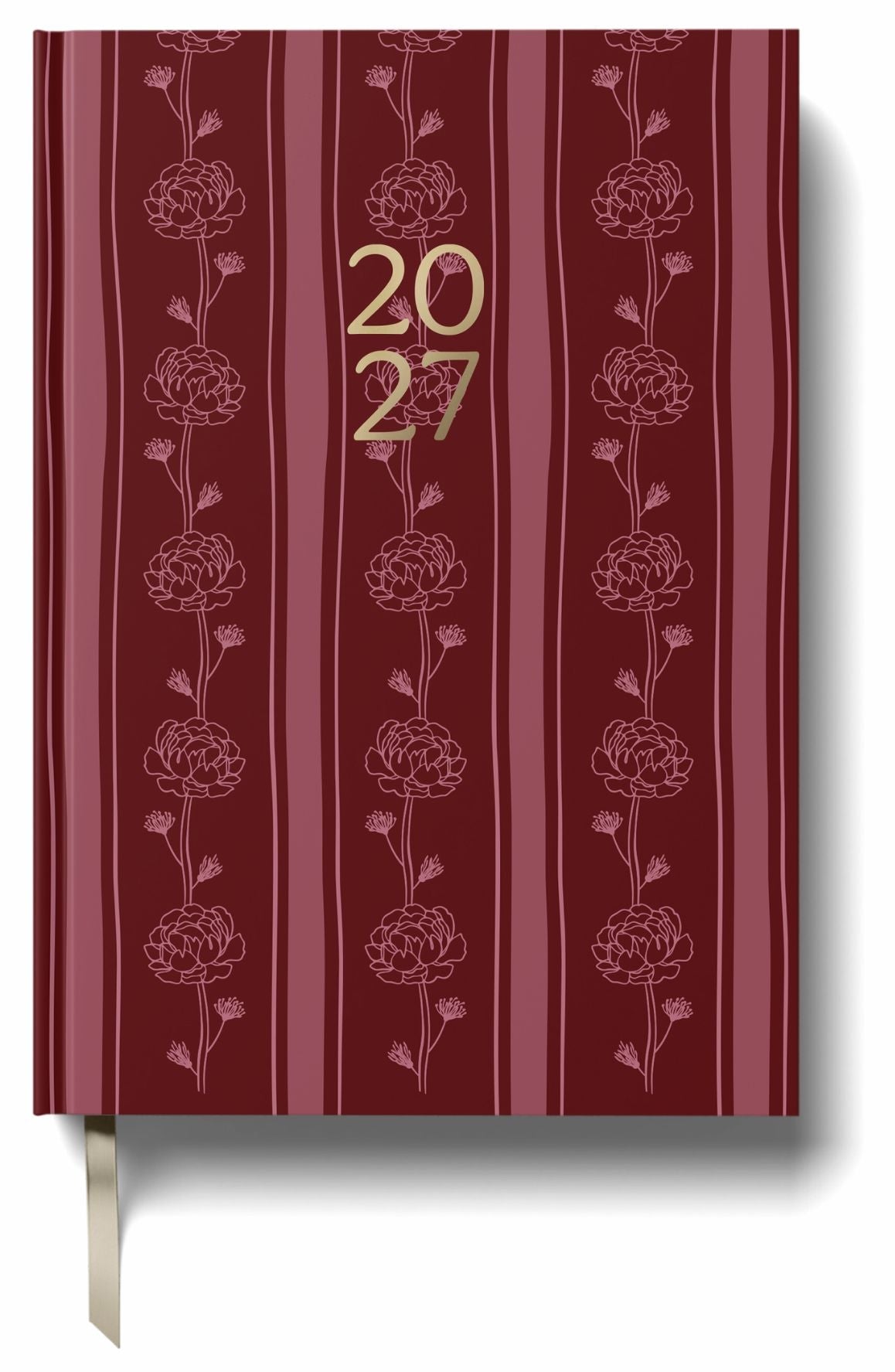 2027 Weekly Planner - Burgundy Flowers