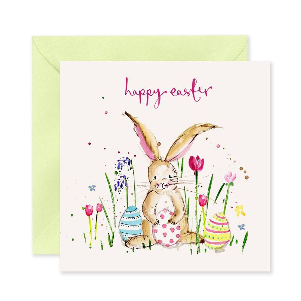 Watercolor Bunny Easter Card