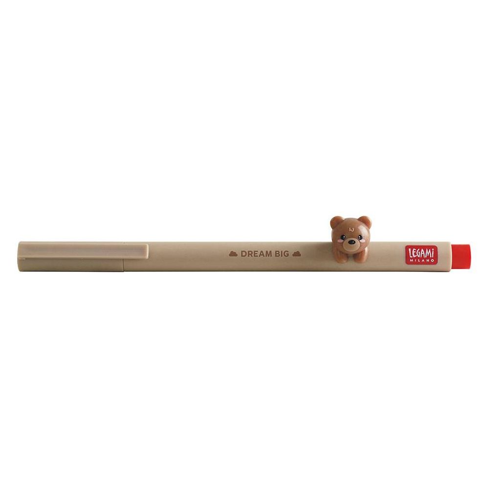 Legami Gel Pen With Animal Decoration - Lovely Friends - Teddy Bear