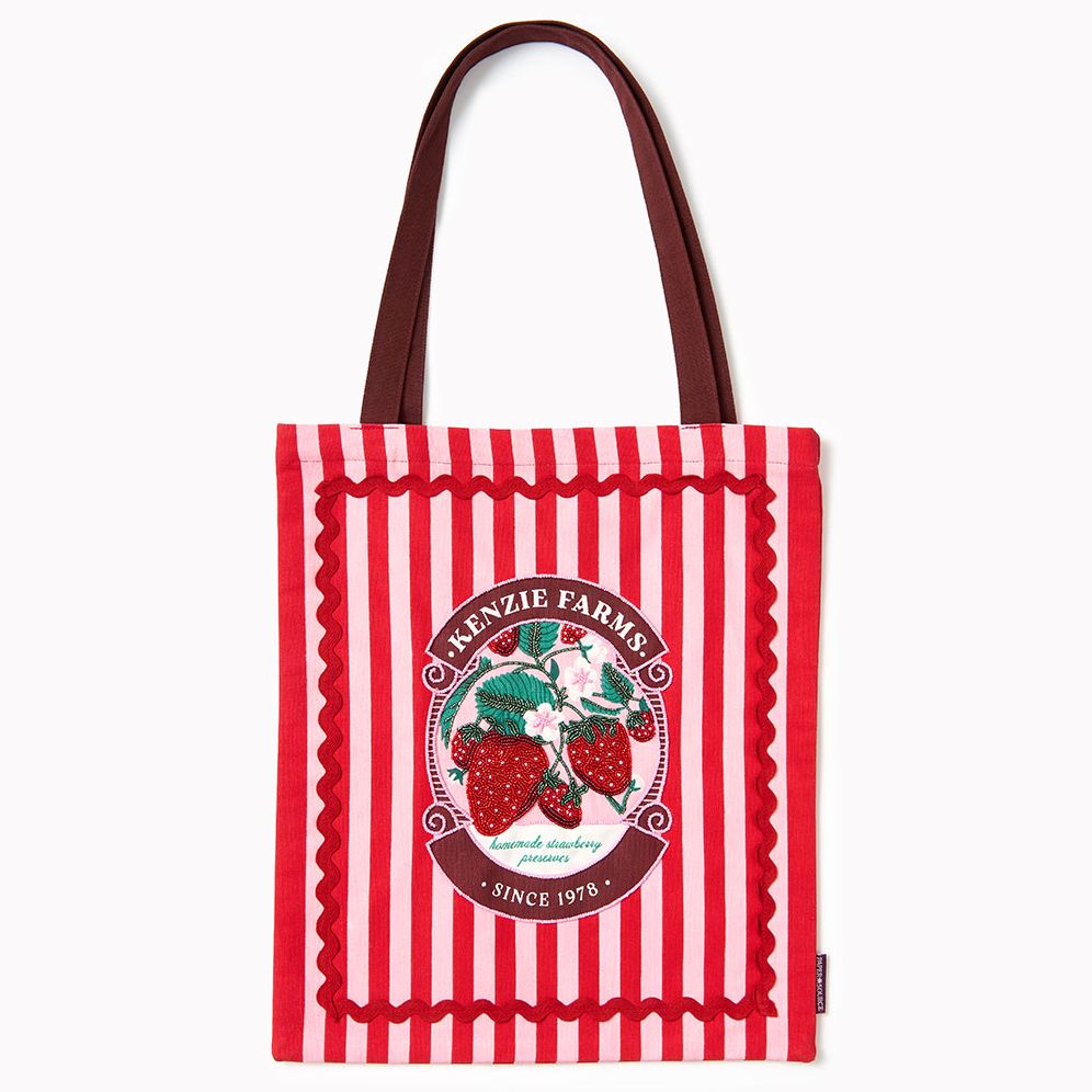 Strawberry Farm Beaded Tote