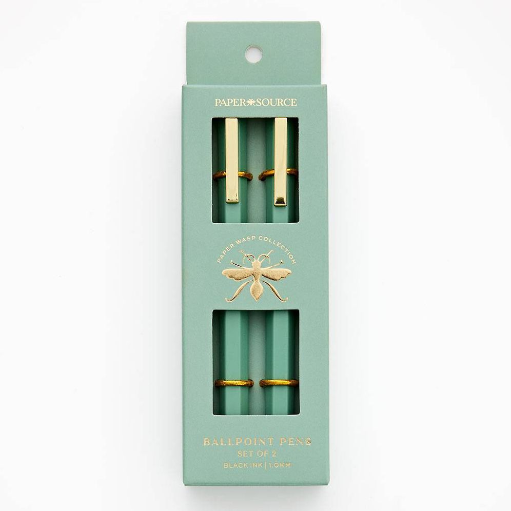 Paper Wasp Sage Ballpoint Pen S/2 - Limited Edition