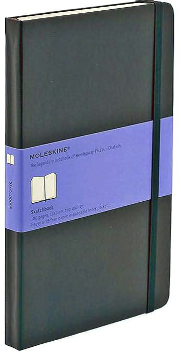 Moleskine Art Plus Sketchbook, Large, Plain, Black, Hard Cover (5 x 8.25)