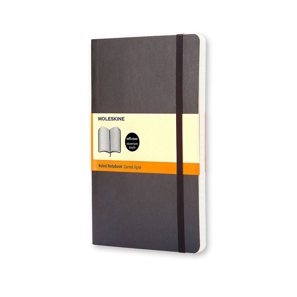Moleskine Classic Notebook, Large, Ruled, Black, Soft Cover (5 x 8.25)
