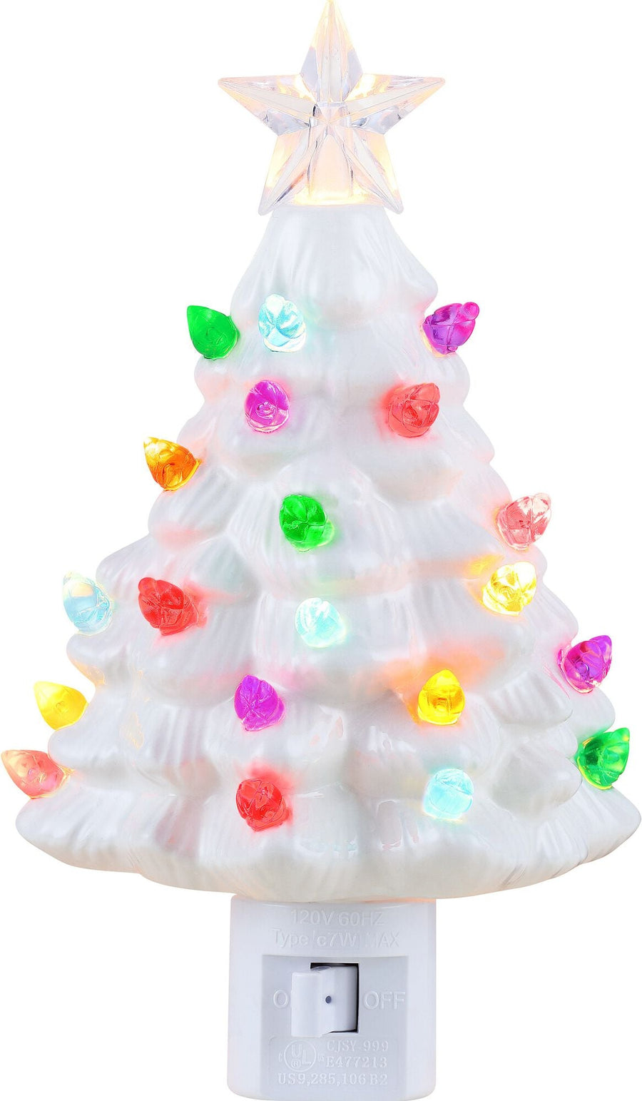 White Vintage Ceramic Christmas Tree Night Light