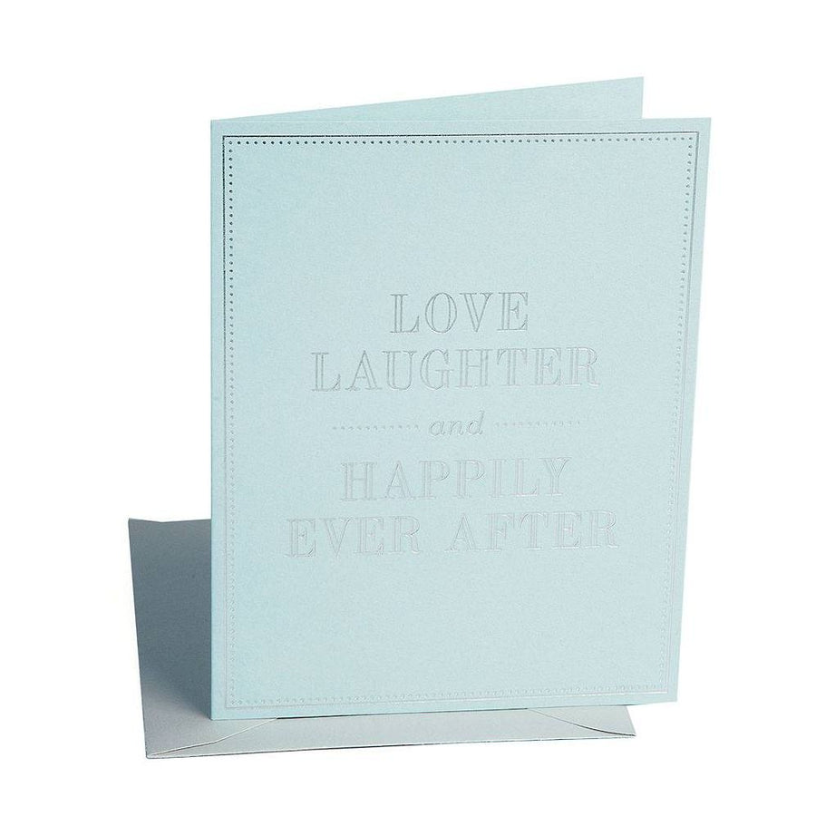 Love Laughter Foil on Pool Wedding Card