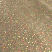 Copper Vines and Gold Leaves on Blue Handmade Paper