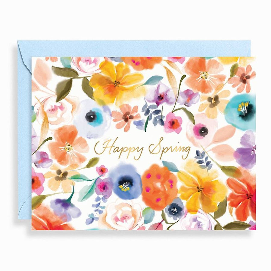Watercolor Floral Happy Spring Greeting Card