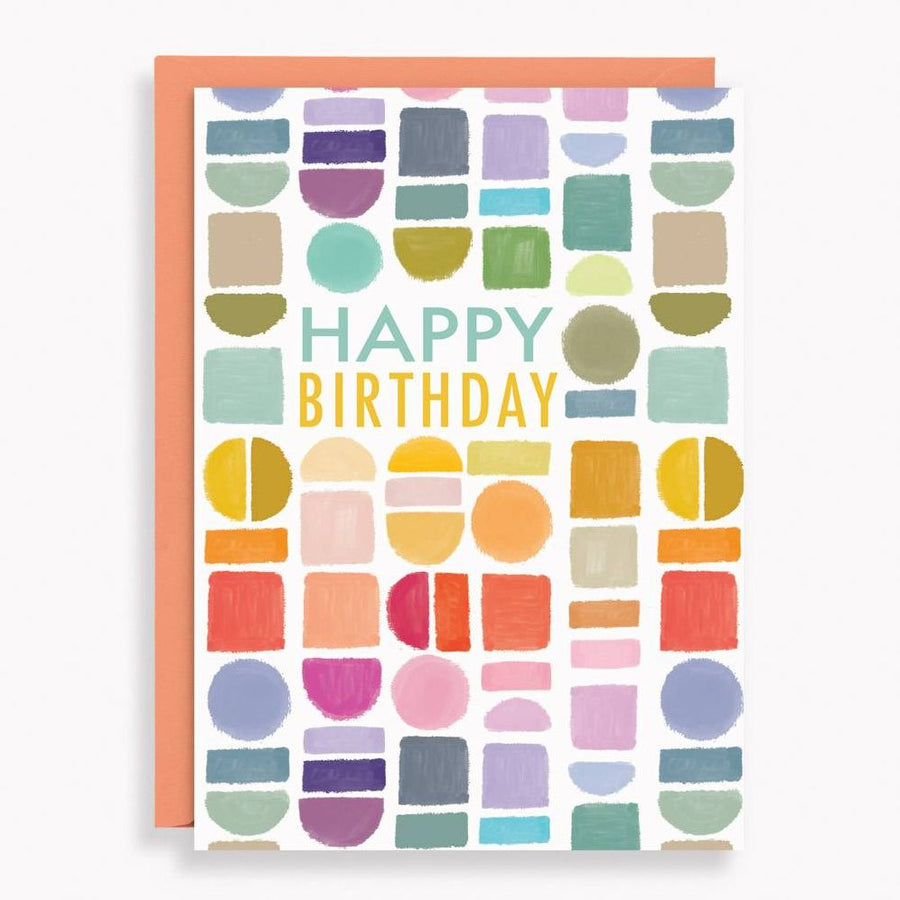 Watercolor Shapes Birthday Card