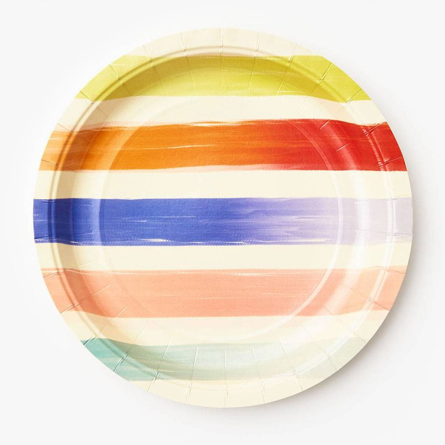 Watercolor Stripe Large Plates