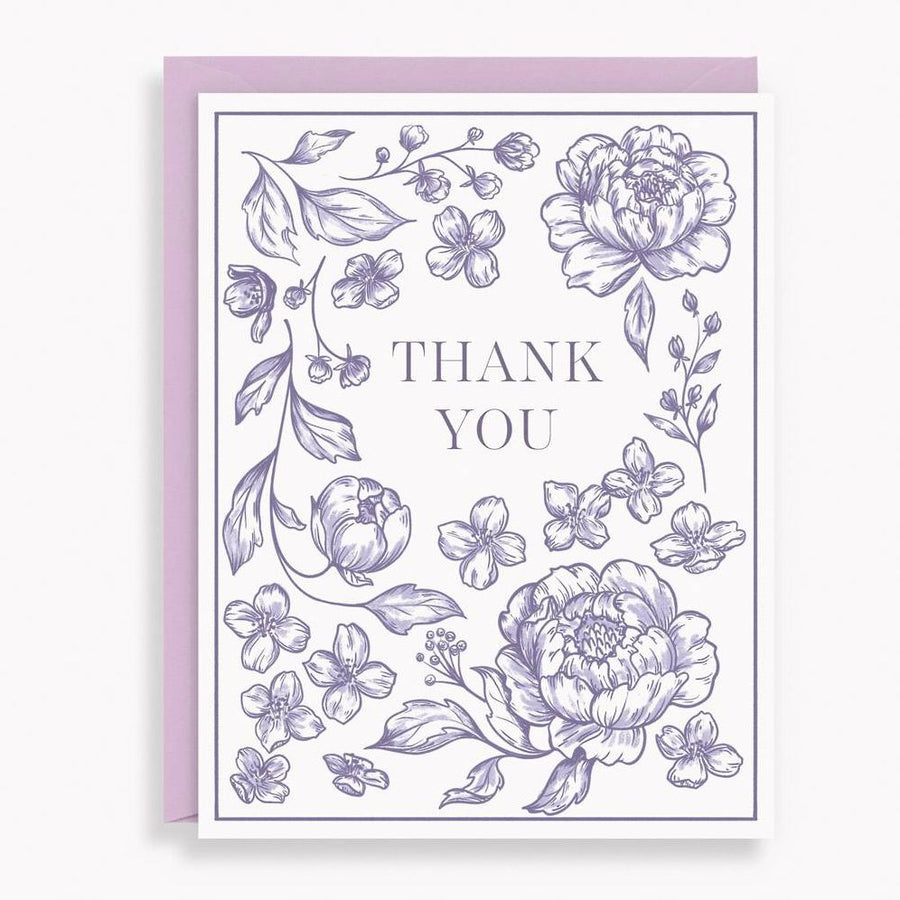 Delicate Linework Floral Thank You Stationery Set