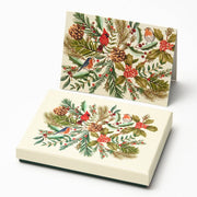 Christmas Watercolor Birds Stationery Set